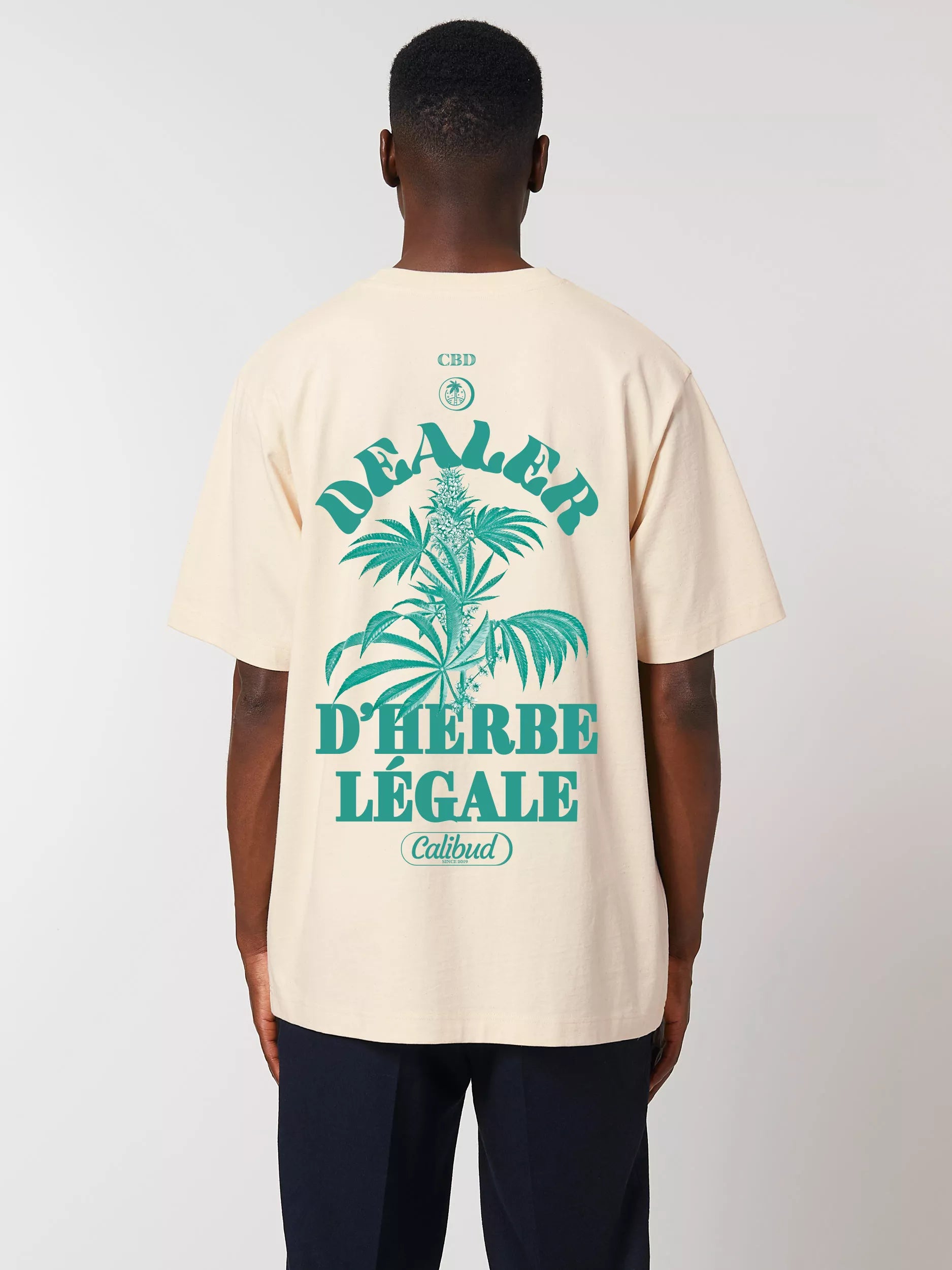 Accessoire CBD t shirt natural raw dos calibud CBD